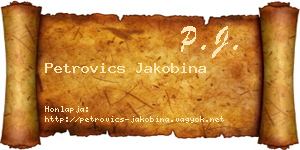 Petrovics Jakobina névjegykártya